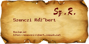 Szenczi Róbert névjegykártya